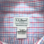 LLBean Oxford Button-Down Shirt, XL, Blue, Tricolor Check, Big Size, Wrinkle-Resistant, 262253