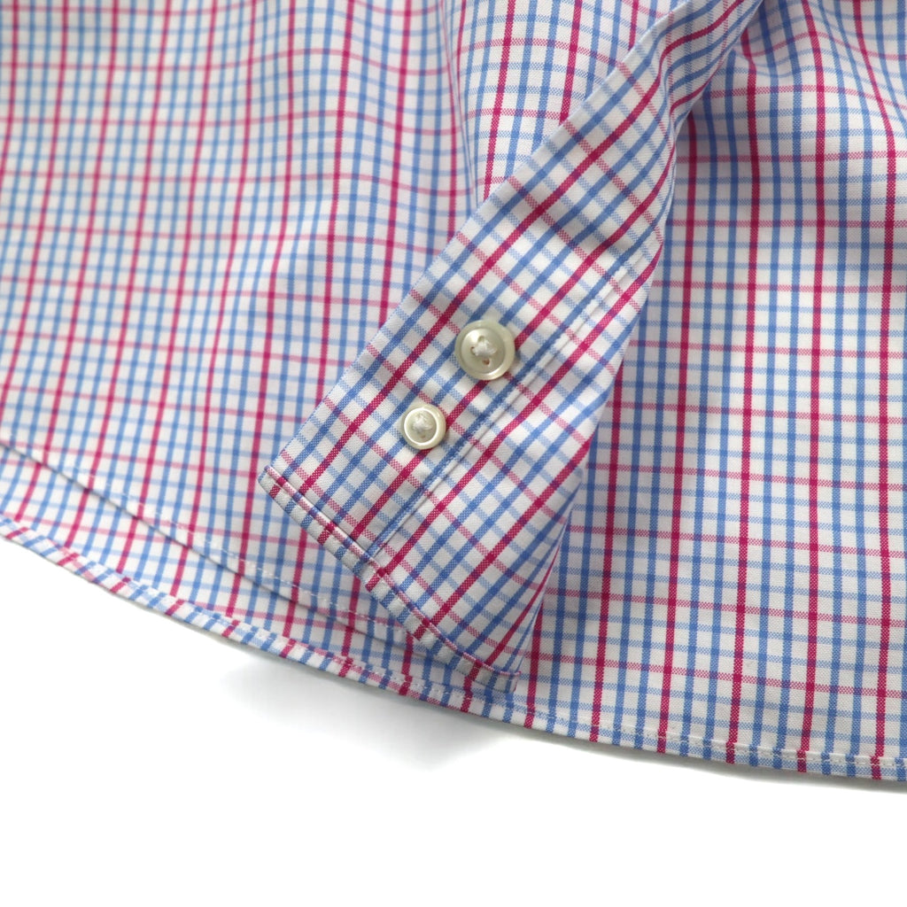 LLBean Oxford Button-Down Shirt, XL, Blue, Tricolor Check, Big Size, Wrinkle-Resistant, 262253