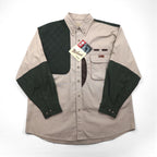Woolrich 00年代 キルティング 切替 ハンティング シャツ XL ベージュ グリーン 胸ポケット OUTDOOR GUIDE COLLECTION 未使用品