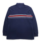 TOMMY HILFIGER Long Sleeve Polo Shirt Rugby Shirt L Navy Cotton Pique Made in Sri Lanka