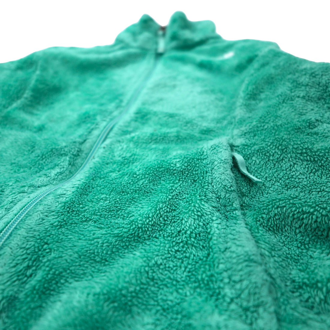 THE NORTH FACE Sherpa Fleece Jacket L Green Polyester Logo Embroidery