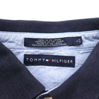 TOMMY HILFIGER Long Sleeve Polo Shirt Rugby Shirt L Navy Cotton Pique Made in Sri Lanka