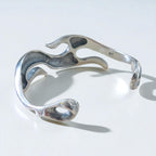 Vintage Sterling Silver Bangle Tribal Design Fire Pattern Bracelet 925 Native American
