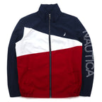 NAUTICA Sailing Jacket Nylon Jacket M Tricolor Navy Sleeve Logo Retractable Hood