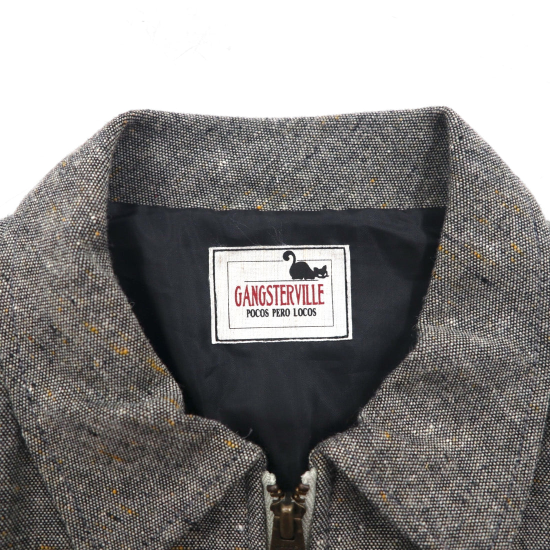 GANGSTERVILLE 日本製 ネップジャケット ジップアップ ハリントンジャケット S TIME KILLERS 刺繍 GSV-19-AW-16