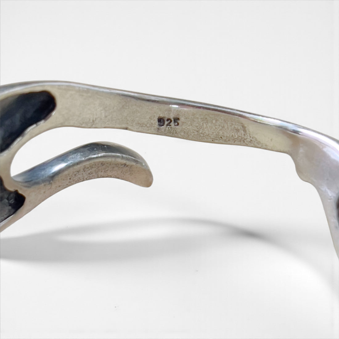 Vintage Sterling Silver Bangle Tribal Design Fire Pattern Bracelet 925 Native American