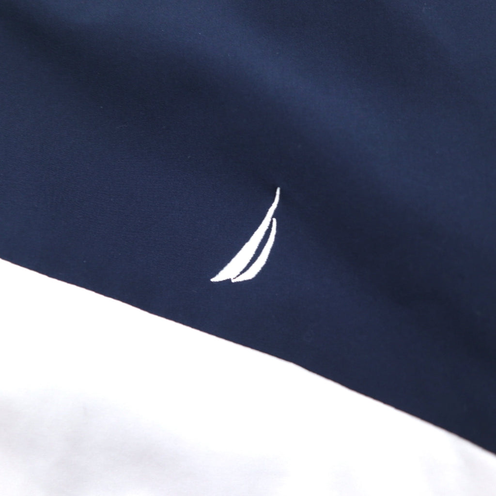 NAUTICA Sailing Jacket Nylon Jacket M Tricolor Navy Sleeve Logo Retractable Hood