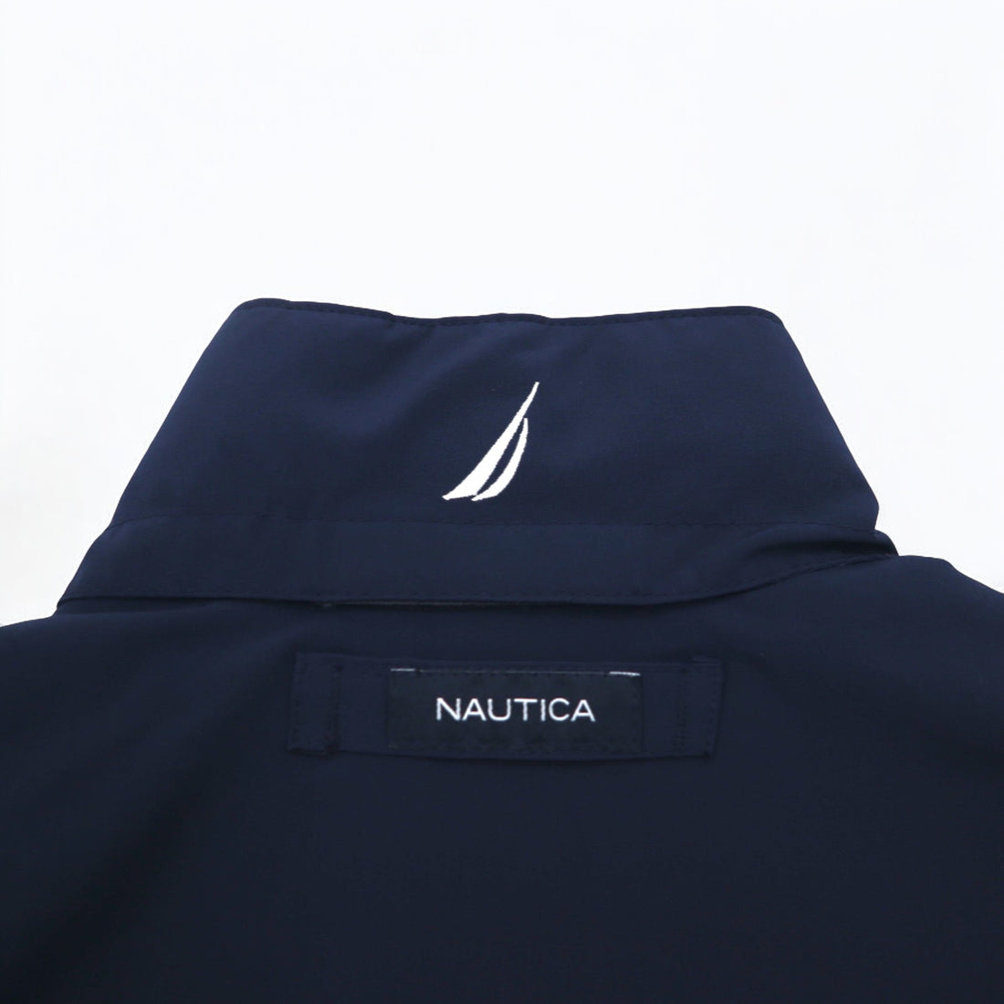 NAUTICA Sailing Jacket Nylon Jacket M Tricolor Navy Sleeve Logo Retractable Hood