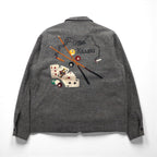 GANGSTERVILLE 日本製 ネップジャケット ジップアップ ハリントンジャケット S TIME KILLERS 刺繍 GSV-19-AW-16