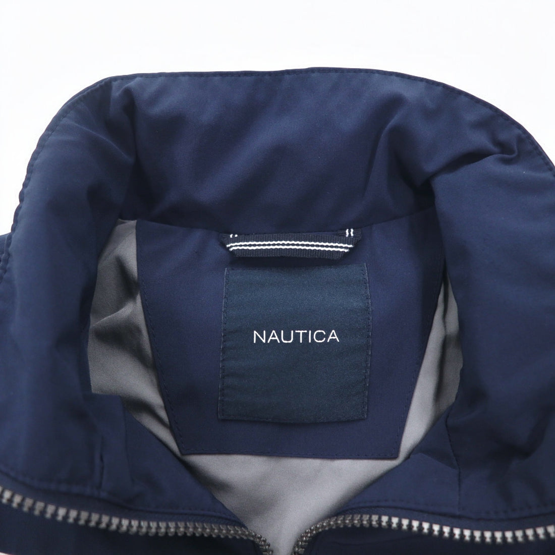 NAUTICA Sailing Jacket Nylon Jacket M Tricolor Navy Sleeve Logo Retractable Hood