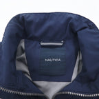 NAUTICA Sailing Jacket Nylon Jacket M Tricolor Navy Sleeve Logo Retractable Hood