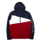 NAUTICA Sailing Jacket Nylon Jacket M Tricolor Navy Sleeve Logo Retractable Hood