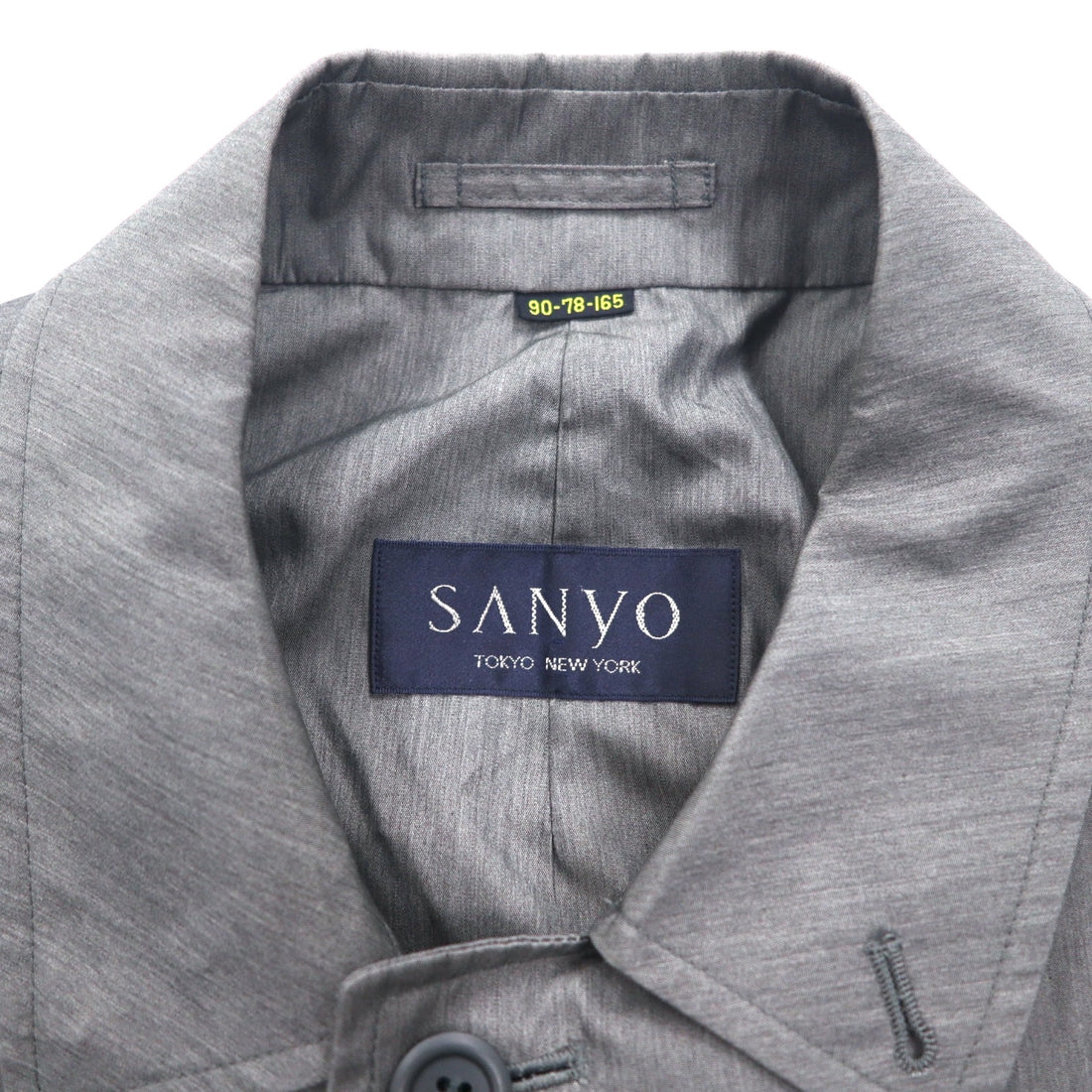 Vintage 90s Japan Made SANYO Classic Trench Coat SANYO ステンカラーコート S グレー 日本製