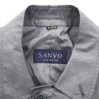 Vintage 90s Japan Made SANYO Classic Trench Coat SANYO ステンカラーコート S グレー 日本製