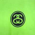 stussy シャネルロゴ プリント Tシャツ S グリーン コットン
