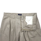 DOCKERS (Levi's) khaki pants, 2000s, wide-leg, pleated chino pants, size L, beige, cotton.