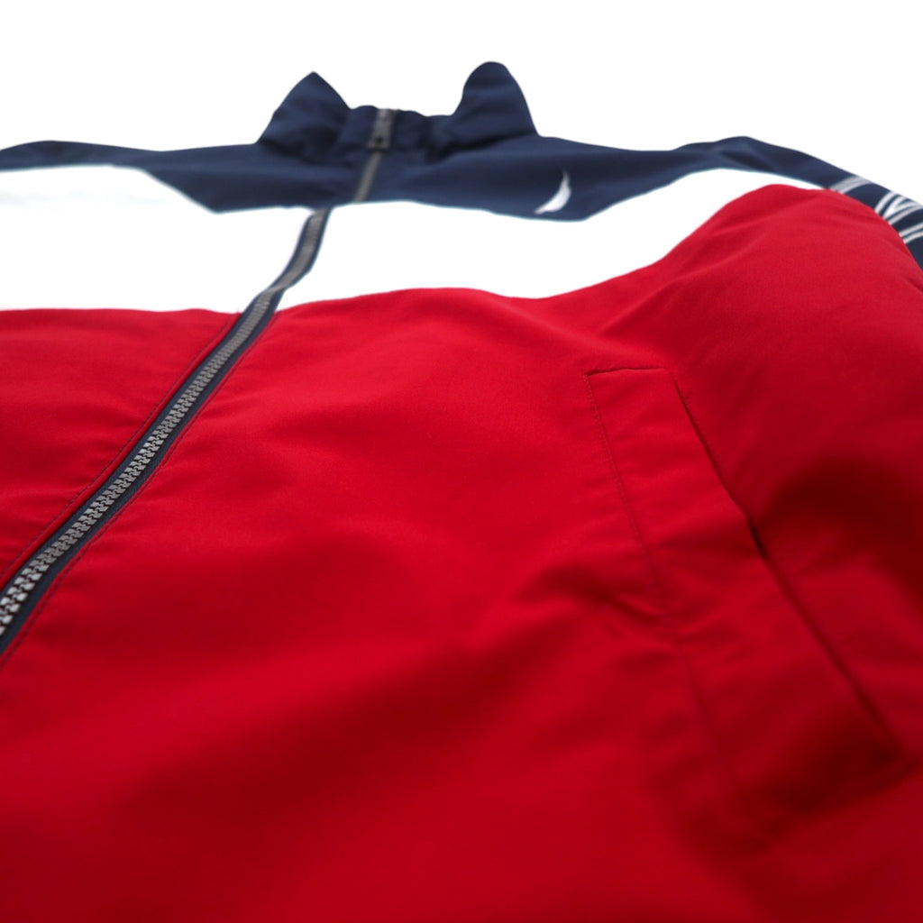 NAUTICA Sailing Jacket Nylon Jacket M Tricolor Navy Sleeve Logo Retractable Hood
