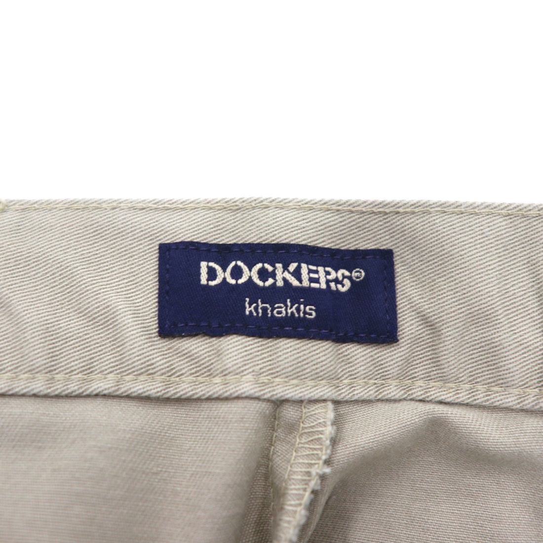 DOCKERS (Levi's) khaki pants, 2000s, wide-leg, pleated chino pants, size L, beige, cotton.