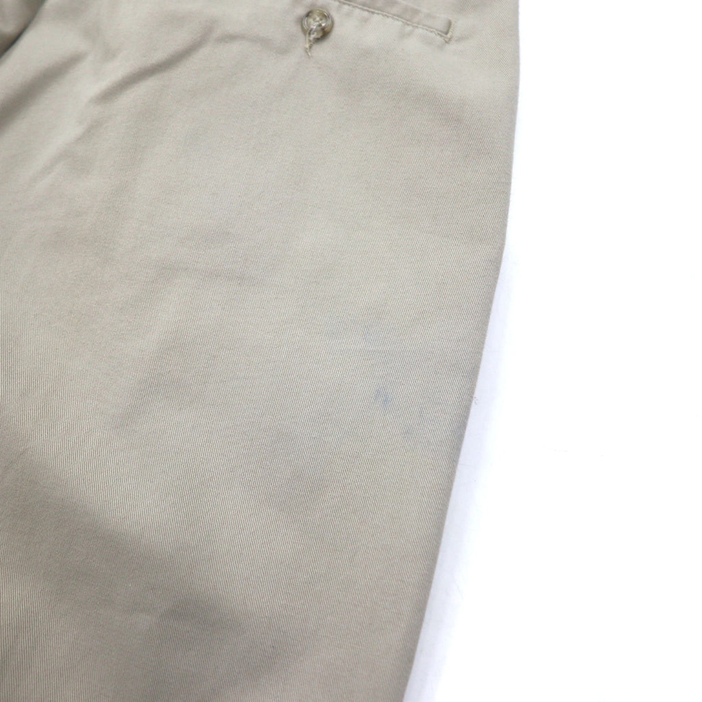 DOCKERS (Levi's) khaki pants, 2000s, wide-leg, pleated chino pants, size L, beige, cotton.