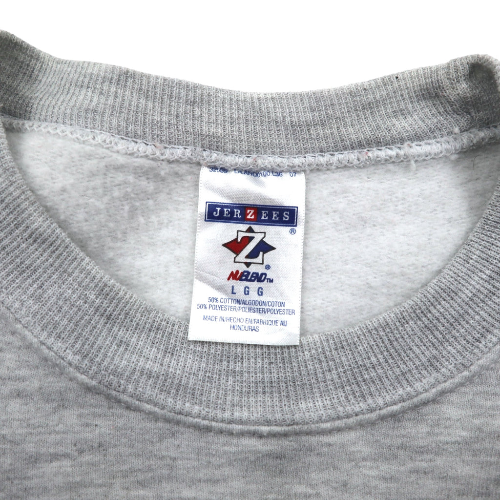 JERZEES Sweatshirt L Grey Animal Print Deer Cotton Polyester Fleece Lining