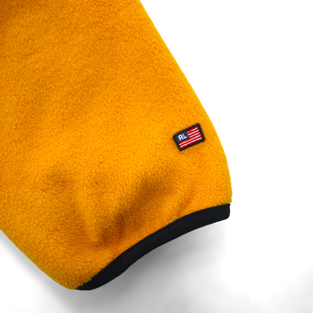 POLO JEANS CO Ralph Lauren 90s Half Zip Fleece Jacket L Yellow Kangaroo Pocket