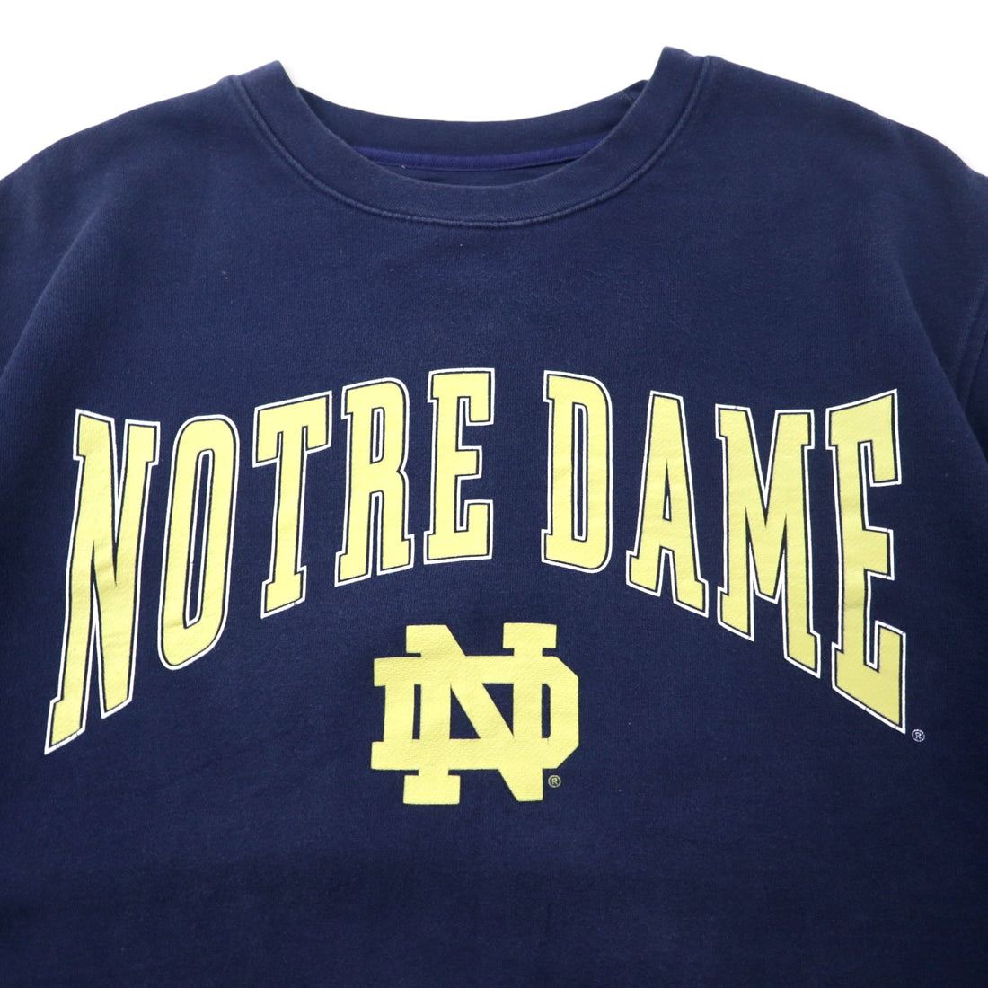 CLASSIC SOFFE College Print Sweatshirt L Navy Cotton Paki Cotton NOTRE DAME