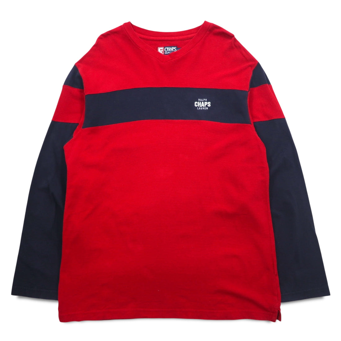 CHAPS RALPH LAUREN 90s Long Sleeve T-Shirt, Red, One Point Logo Embroidery