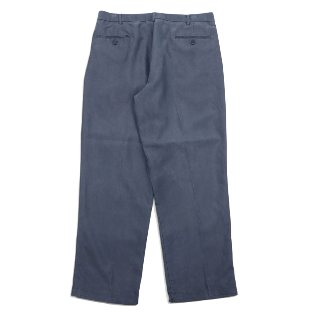 DOCKERS (Levi's) Relaxed Fit Tuck Wide Slacks Pants, Size L, Navy, Tencel/Polyester Blend, Pleated Relaxed Fit.