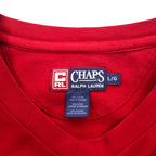 CHAPS RALPH LAUREN 90年代 ロングスリーブTシャツ ロンT L レッド ワンポイントロゴ刺繍