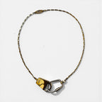 GUCCI 80s Made in Italy Vintage Old 2-Way Carabiner Necklace Key Chain Gold Lock G.GUCCI