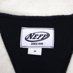 Vintage Letterman Cardigan NEFF レタード カーディガン M ブラック ワッペン パッチポケット