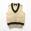 Polo Ralph Lauren 90s Made in Japan Cardigan Knit Vest, Size L, Natural Virgin Wool