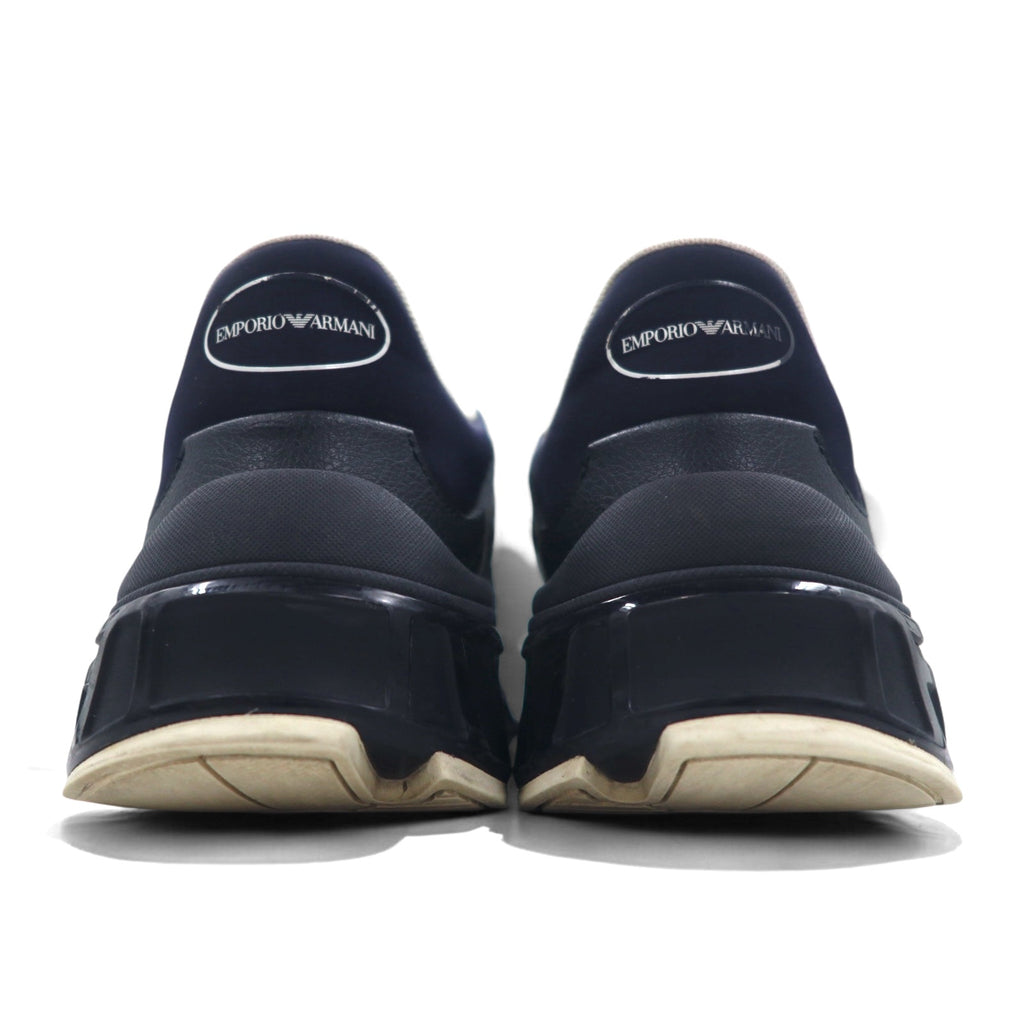 EMPORIO ARMANI Sneakers 26cm Black Nylon Leather X4X647 XN945