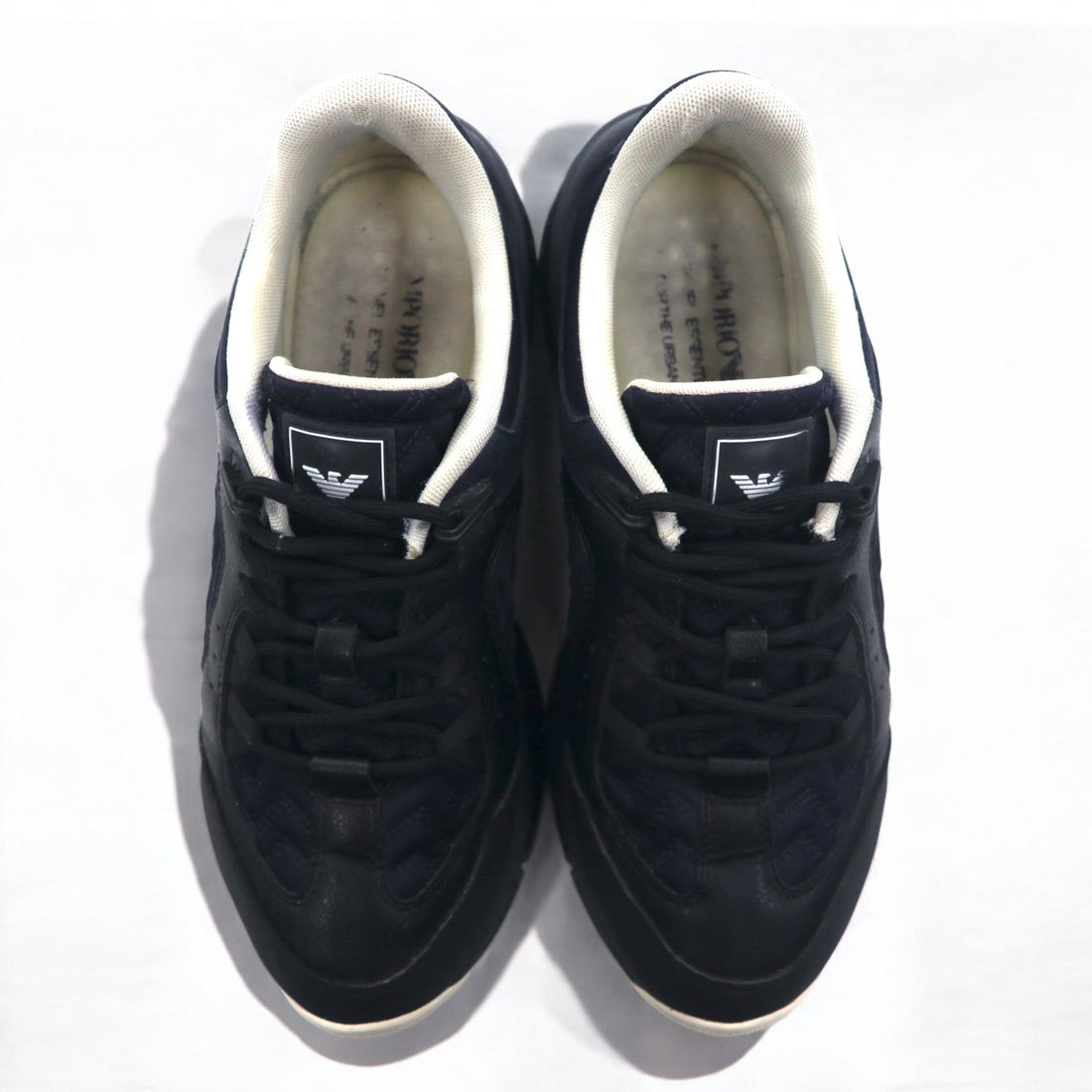 EMPORIO ARMANI Sneakers 26cm Black Nylon Leather X4X647 XN945