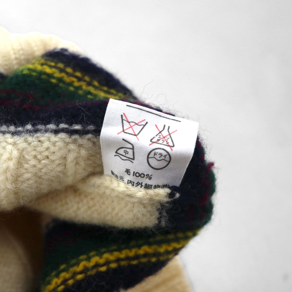 Polo Ralph Lauren 90s Made in Japan Cardigan Knit Vest, Size L, Natural Virgin Wool