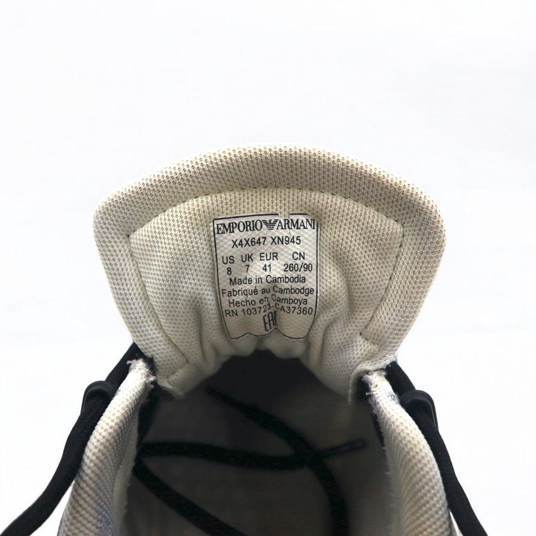 EMPORIO ARMANI Sneakers 26cm Black Nylon Leather X4X647 XN945