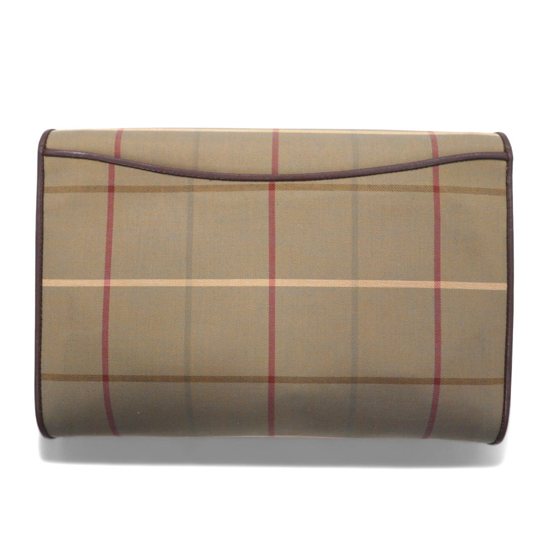 Burberrys Old Windowpane Check Clutch Bag in Beige Iridescent Nylon Canvas