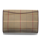 Burberrys Old Windowpane Check Clutch Bag in Beige Iridescent Nylon Canvas