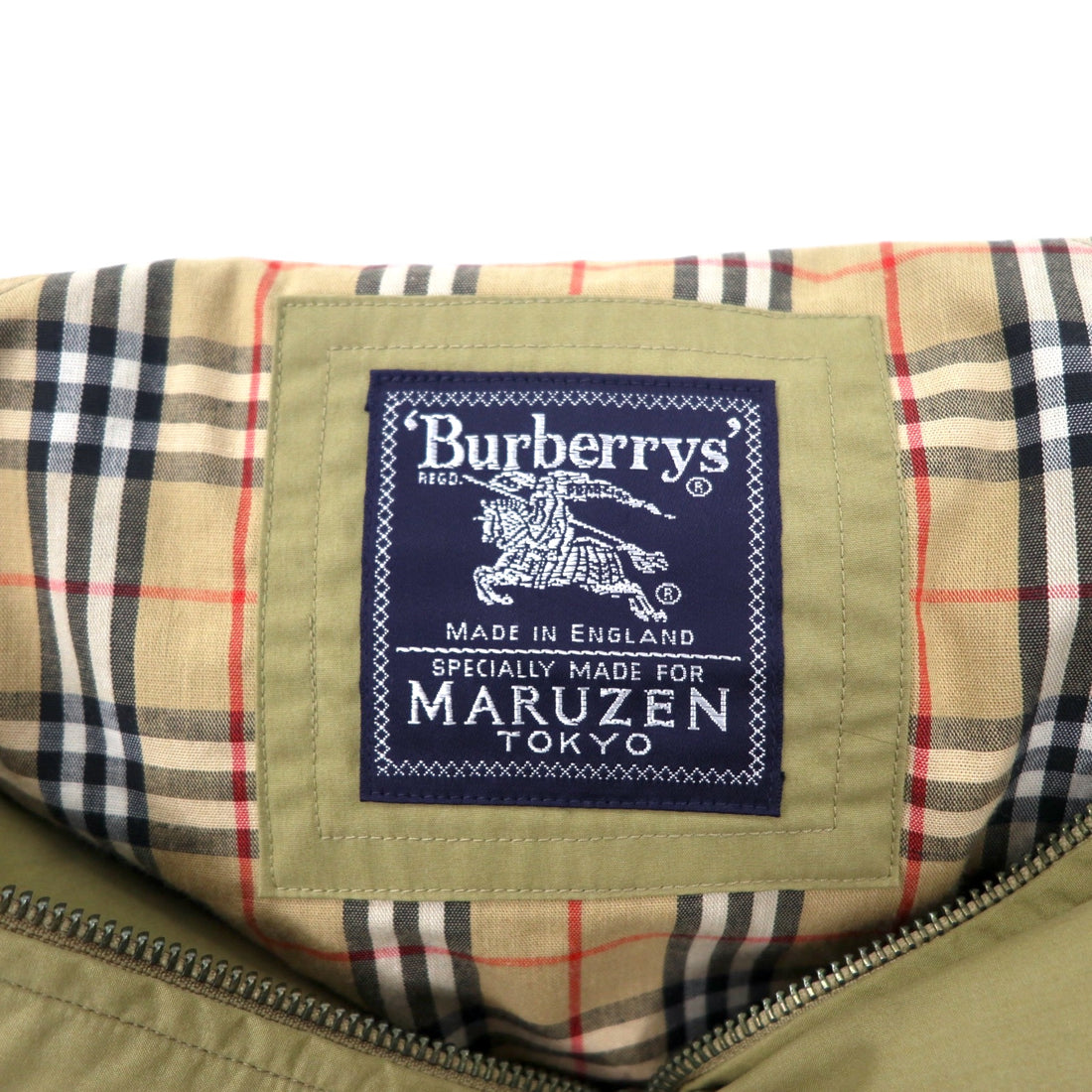 Burberrys Made in England Old Hooded Coat L Beige Cotton Polyester One-point logo embroidery Nova check lining