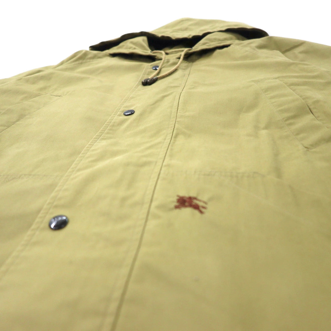 Burberrys Made in England Old Hooded Coat L Beige Cotton Polyester One-point logo embroidery Nova check lining