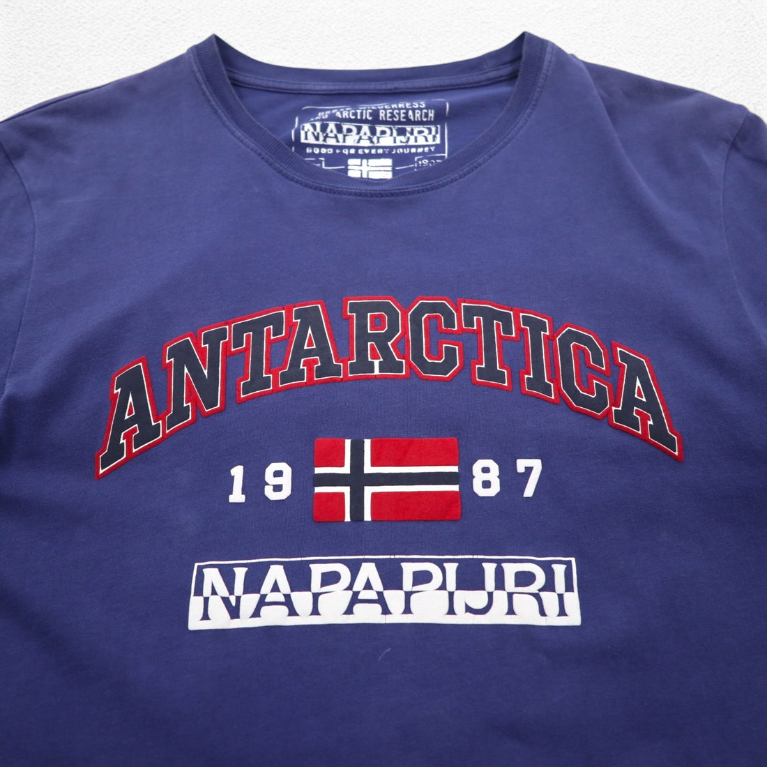 NAPAPIJRI Printed T-Shirt, Medium, Navy, Cotton, Made in Turkey