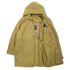 Burberrys Made in England Old Hooded Coat L Beige Cotton Polyester One-point logo embroidery Nova check lining