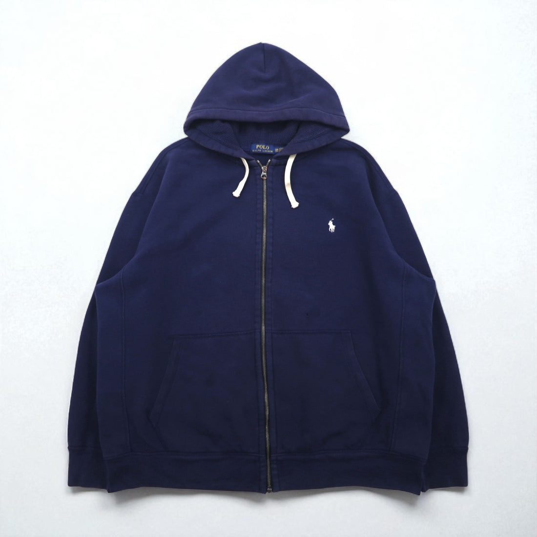 Polo Ralph Lauren Reverse Weave Full-Zip Hoodie, Size 2XL, Navy, with Small Pony Embroidery