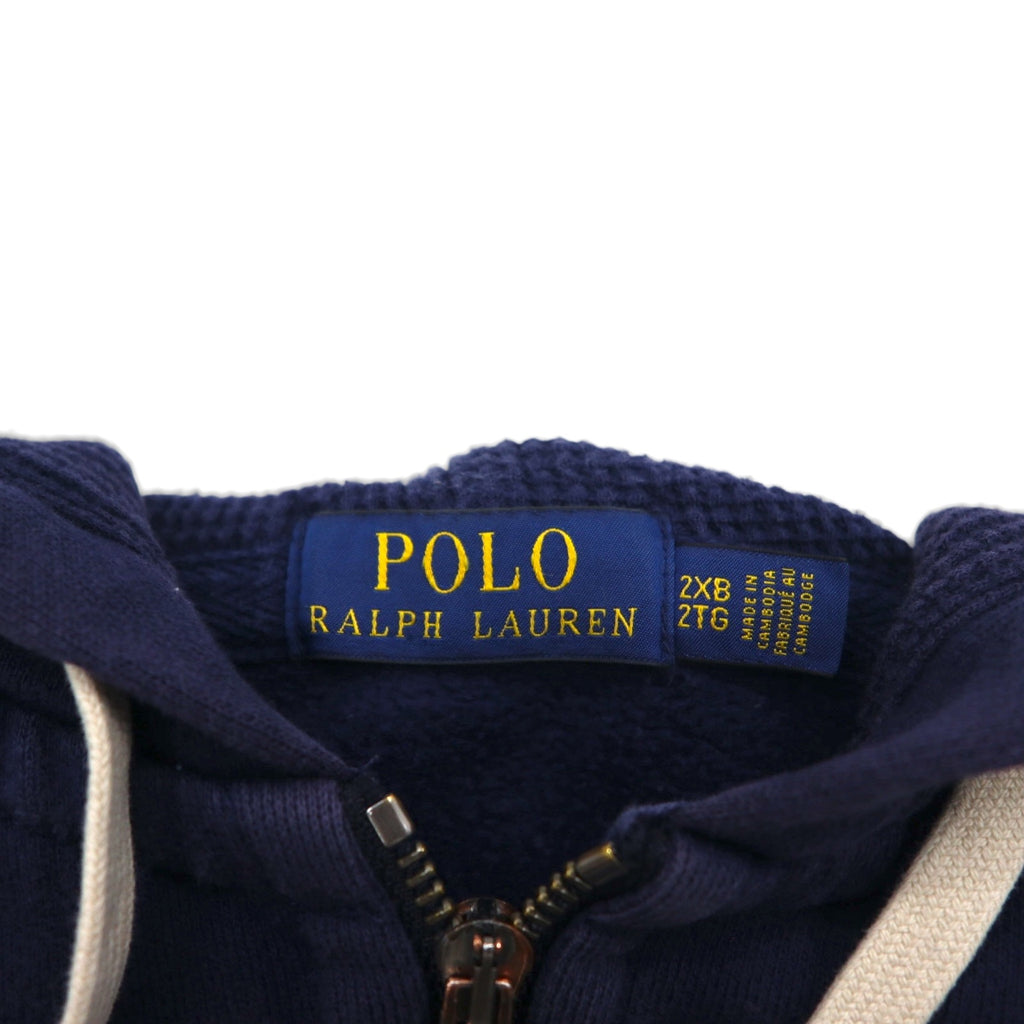 Polo Ralph Lauren Reverse Weave Full-Zip Hoodie, Size 2XL, Navy, with Small Pony Embroidery