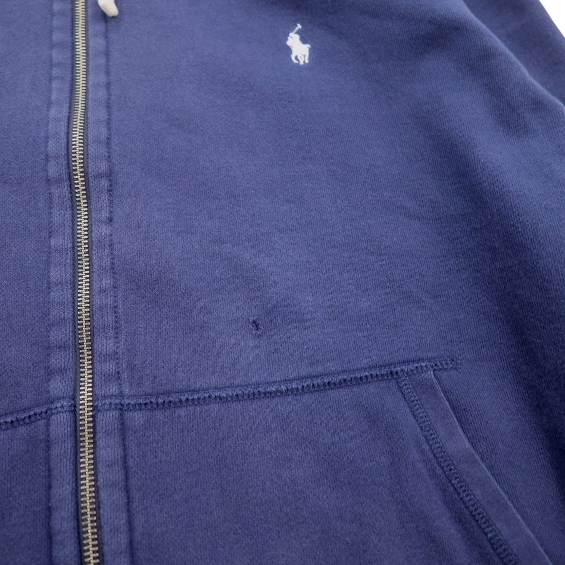 Polo Ralph Lauren Reverse Weave Full-Zip Hoodie, Size 2XL, Navy, with Small Pony Embroidery