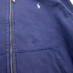 Polo Ralph Lauren Reverse Weave Full-Zip Hoodie, Size 2XL, Navy, with Small Pony Embroidery