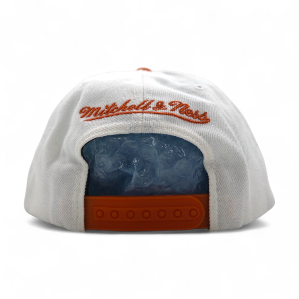 mitchell &amp; ness snapback bicolor baseball cap free adjustable fit white orange NBA phenix suns