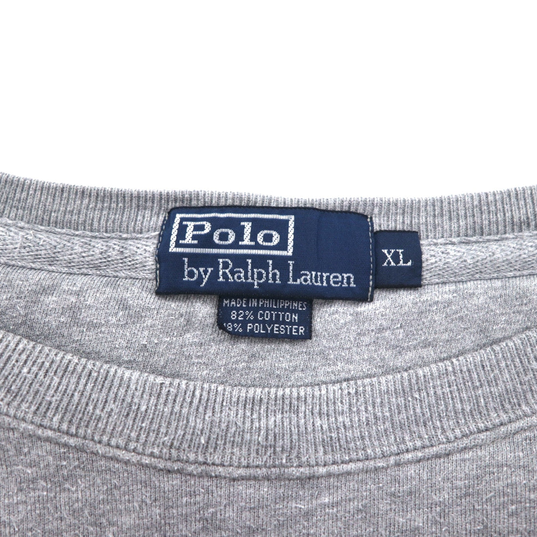 Polo by Ralph Lauren 90s Crew Neck Sweatshirt, XL, Grey, Small Pony Embroidery