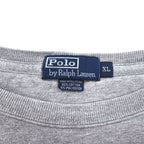 Polo by Ralph Lauren 90s Crew Neck Sweatshirt, XL, Grey, Small Pony Embroidery