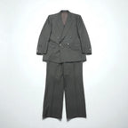 LANVIN 90s Double-Breasted Peak Lapel Suit and Blazer Set, Size L, Wide Fit with Metal Buttons